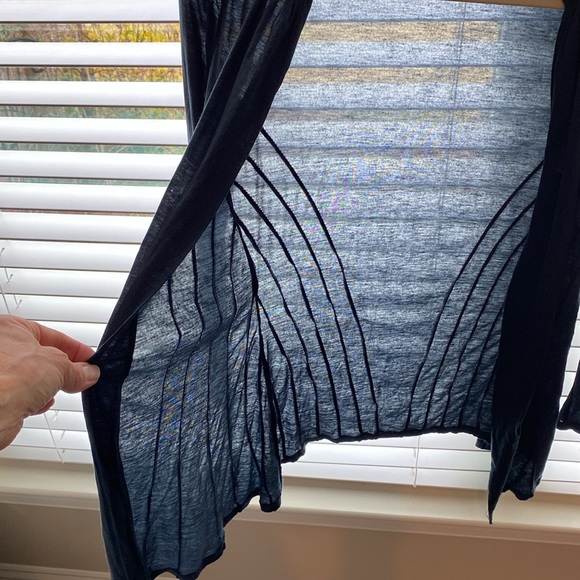 Tencel/wool drape front cardigan with seaming detail - Picture 6 of 9